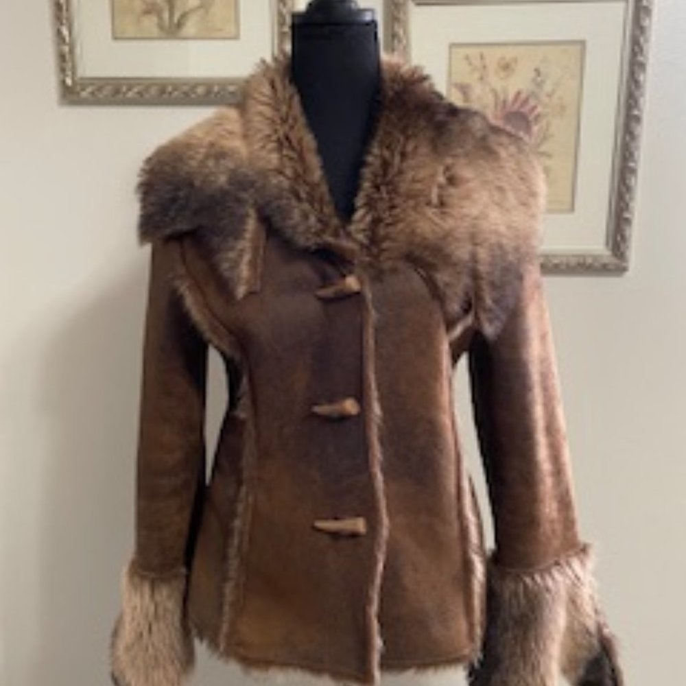 Scully faux fur and leather jacket, Size Small